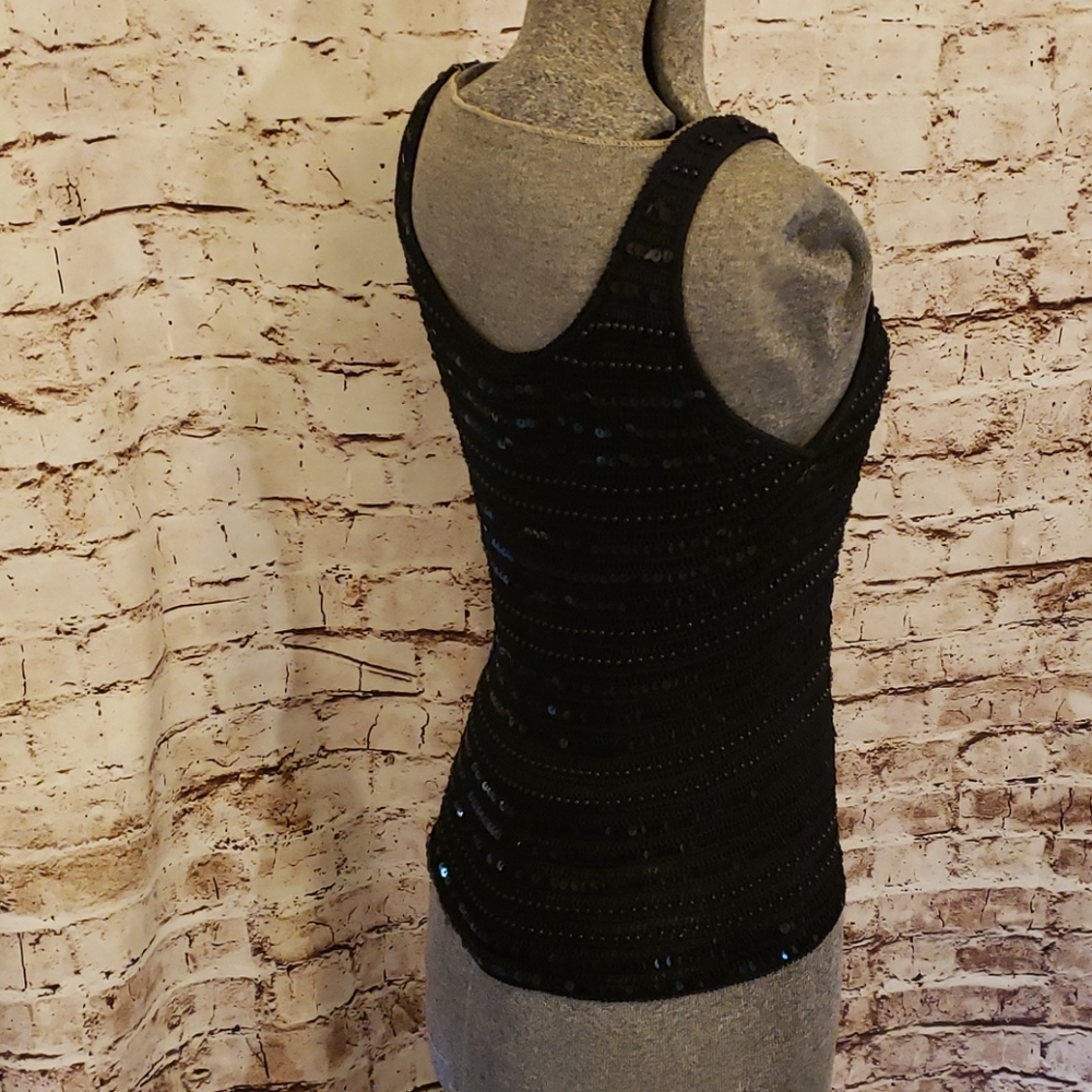 NWT Black Beaded/Sequin Cardigan and Tank … - Picture 7 of 9